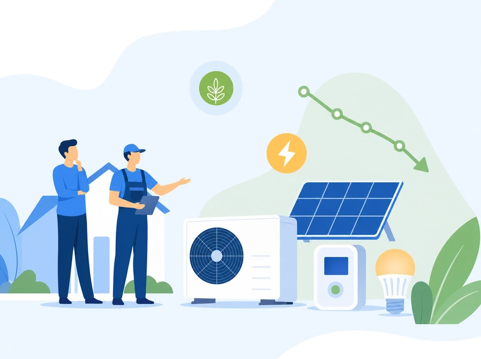 Vue a&eacute;rienne d'une toiture r&eacute;sidentielle &eacute;quip&eacute;e de panneaux solaires photovolta&iuml;ques